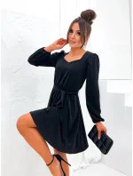 Elegantné šaty s rozšíreným spodným dielom čierne (8249) Elegantné šaty s rozšíreným spodným dielom čierne (8249)