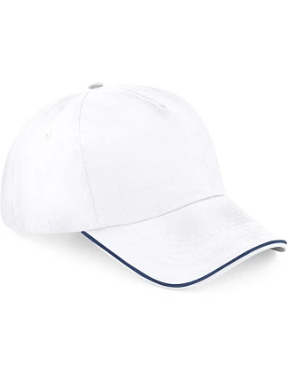 Beechfield B 25C 5-panelová čiapka s kšiltom „Authentic Piped Peak“ 53.025C biela/francúzska námornícka modrá Beechfield B 25C 5-panelová čiapka s kšiltom „Authentic Piped Peak“ 53.025C biela/francúzska námornícka modrá