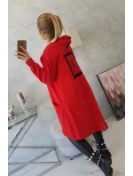 Pláštenka s kapucňou oversize červená