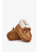 Snežnice Členkové topánky Detská obuv Zateplená kožušina Camel Adelane