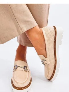 Dámske poltopánky / mokasíny model MM848 Light beige - Seastar