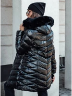 Dámska prešívaná zimná bunda s kapucňou CRYSTAL black FashionStreet TY4584 Dámska prešívaná zimná bunda s kapucňou CRYSTAL black FashionStreet TY4584