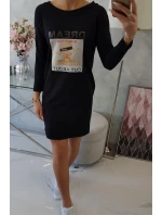 Šaty s potlačou Dream black