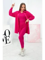 3dielny set blúzka, top a legíny fuchsiová 3dielny set blúzka, top a legíny fuchsiová