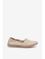 Eleganckie Skórzane Espadryle Damskie Zazoo 10177 Beżowe