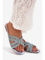 Dámské ploché modré pantofle Fariella