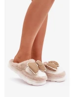 Papuče s umelou kožušinou Mashli Beige Grilis