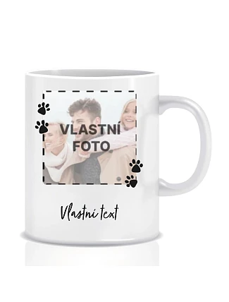 Personalizovaný klasický biely keramický hrnček s objemom 300 ml s fotografiou domáceho maznáčika a textom Personalizovaný klasický biely keramický hrnček s objemom 300 ml s fotografiou domáceho maznáčika a textom