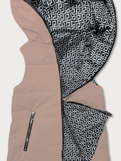 Béžová obojstranná dámska vesta (R8006)