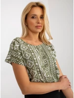 Dámska blúzka D73771R10978P khaki farba - FPrice