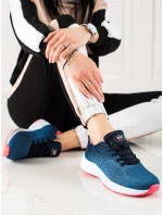 Výborné modré dámske tenisky bez podpätku Výborné modré dámske tenisky bez podpätku