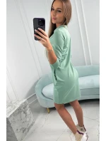 Šaty viazané pri krku tmavo mätové