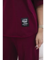 Súprava bavlnenej blúzky a nohavíc 6727 bordová - Kesi
