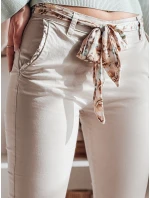 Dámske látkové nohavice s opaskom ROSSALI light beige FashionStreet UY2537 Dámske látkové nohavice s opaskom ROSSALI light beige FashionStreet UY2537