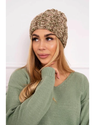 Dámska čiapka Eliza K205 cappuccino+light khaki