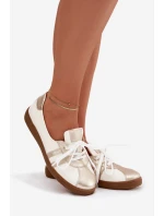 Kožené dámske barefoot topánky Zazoo N1341 white and gold Kožené dámske barefoot topánky Zazoo N1341 white and gold