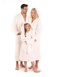 ACTION Unisex župan s kapucňou Athena 3116 0100 biely - Vestis