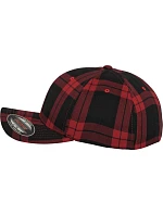 Flexfit 6197 6-panelová čiapka s výložkom „Tartan Plaid“ 55.6197 čierna/červená