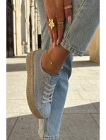 Trampki Damskie Na Platformie Z Plecionką Lee Cooper LCW-25-02-3283 Niebieskie