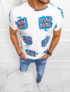 Pánske biele tričko s potlačou FashionStreet RX5130
