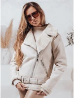 Dámska kožená bunda s ovčou kožušinou NORFDIMA biela FashionStreet TY4735