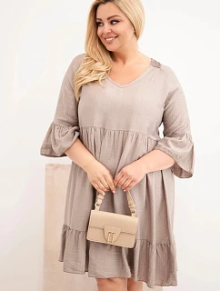 Dámske plus size viskózové šaty s čipkovaným lemom Fango