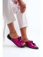 Klapki Damskie Na Płaskim Obcasie Fuksja Nelvira