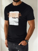 Pánske tričko s potlačou čierne FashionStreet RX5489