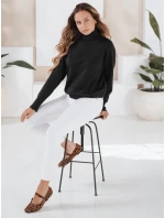 Dámsky sveter s polovičným rolákom čierny FashionStreet MY2533