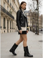 Dámske čižmy so širokým zvrškom čierne FashionStreet ZY1331