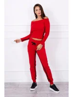 Súprava s dvojitým lemovaním červená