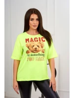 Blúzka s potlačou Magic yellow neon