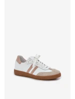 Zazoo N1068 Dámske kožené nízke tenisky Beige