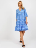 Dámske šaty D73771M30214F modré - FPrice Dámske šaty D73771M30214F modré - FPrice