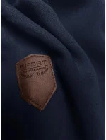 Tmavomodro-šedá hrubšia dámska mikina s prúžkami (2302)