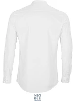 NEOBLU Bart Men Popelínová košeľa s dlhými rukávmi a mao golierom 24.3792 optic white