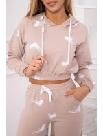 Sada s potlačou pištole béžová