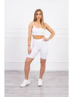 Súprava s nohavicami s vysokým pásom biela