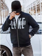 Pánska mikina na zips s potlačou v tmavomodrej farbe FashionStreet BX5412