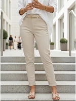 Dámske džínsy Mom Fit s vysokým pásom a ekru pásikom FashionStreet UY3088