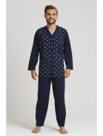 Pánske rozopínacie pyžamo Gucio 854 dł/r 4XL-5XL