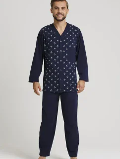 Pánske rozopínacie pyžamo Gucio 854 dł/r 4XL-5XL