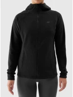 Dámský fleece regular s kapucí 4F - černý Dámský fleece regular s kapucí 4F - černý