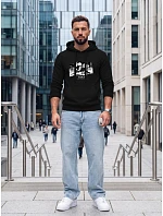 Pánska mikina s kapucňou a potlačou TOKYO, čierna, FashionStreet NX5146BX