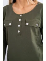 Súprava s khaki výstrihom na gombíky