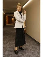 Dvojradové sako vo farbe ecru s gombíkmi (AG3-1981) Dvojradové sako vo farbe ecru s gombíkmi (AG3-1981)