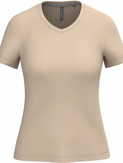 Kariban K 381 Dámske tričko s výstrihom do V 20.K381 light sand