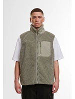 Build your Brand BY 407 Unisexová fleecová vesta „Bonded Sherpa“ 56.0407 bledo olivová