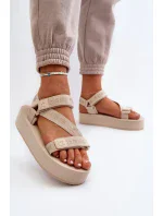 Dámske sandále na platforme Big Star - béžové