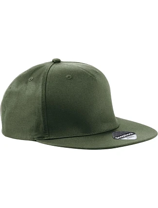 Beechfield B 610 5-panelová snapbacková čiapka 53.0610 olivovo zelená Beechfield B 610 5-panelová snapbacková čiapka 53.0610 olivovo zelená